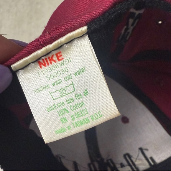 Vintage 90's Nike Air Jordan hat Maroon Cap with Black Jumpman Jordan - Picture 7 of 8